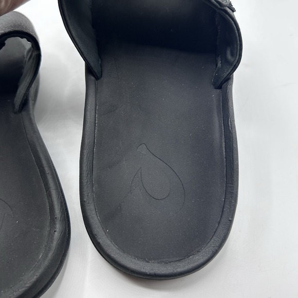 OluKai Nalu Mens Size 10 Black Beach Walking Outdoor Waterproof Slide Sandals - Picture 4 of 6